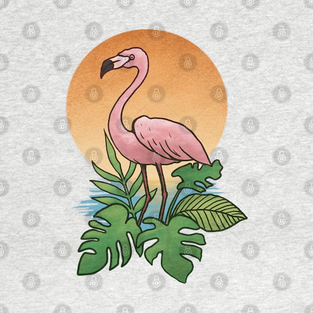 flamingo bird by kating